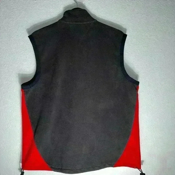 Vintage Tommy Hilfiger Fleece Zip Vest Black & Red Jacket / Size Medium - Picture 14 of 14